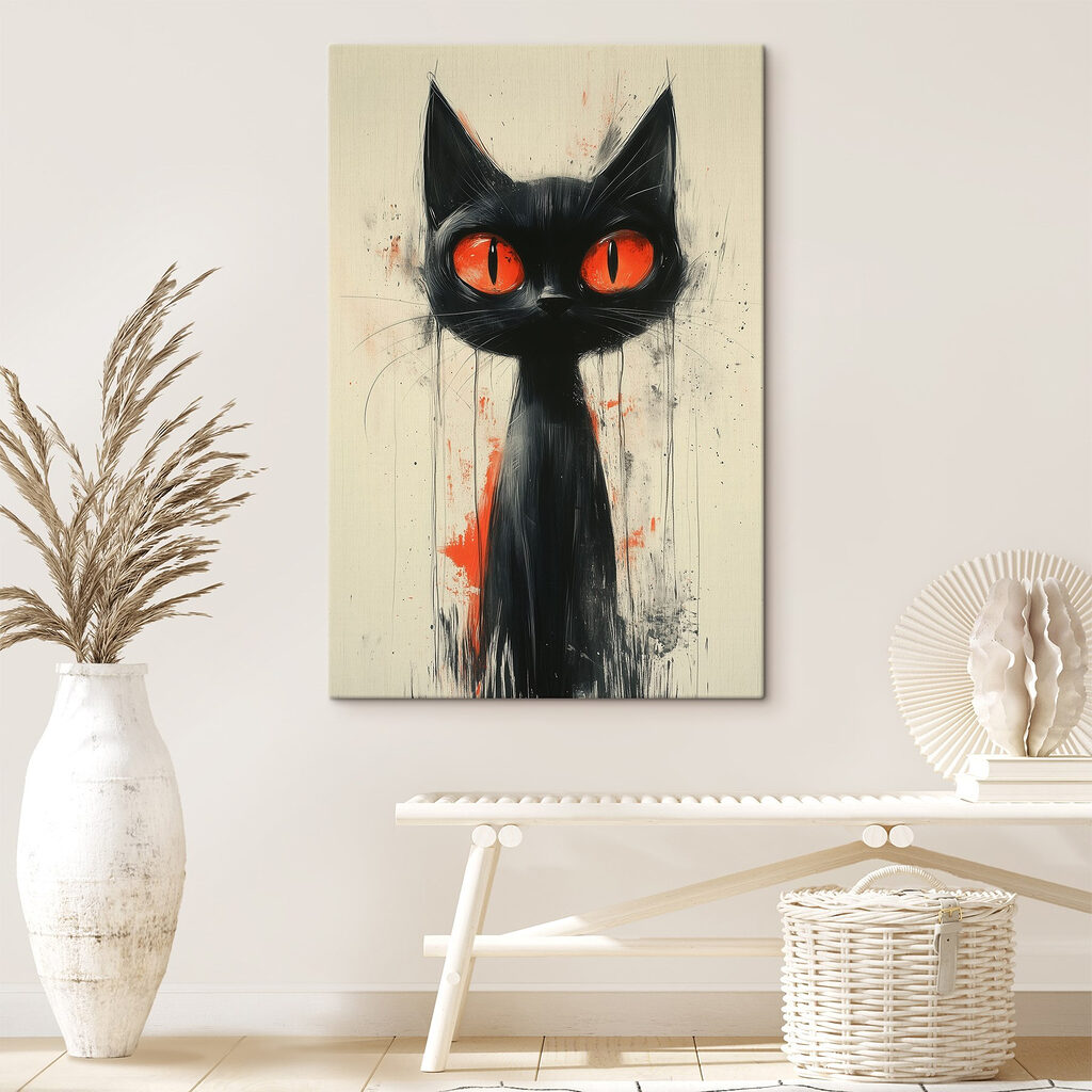 Zwarte kat, rode ogen — interieur 2