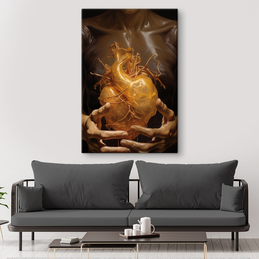 Handen rond lichtend hart — interieur 1