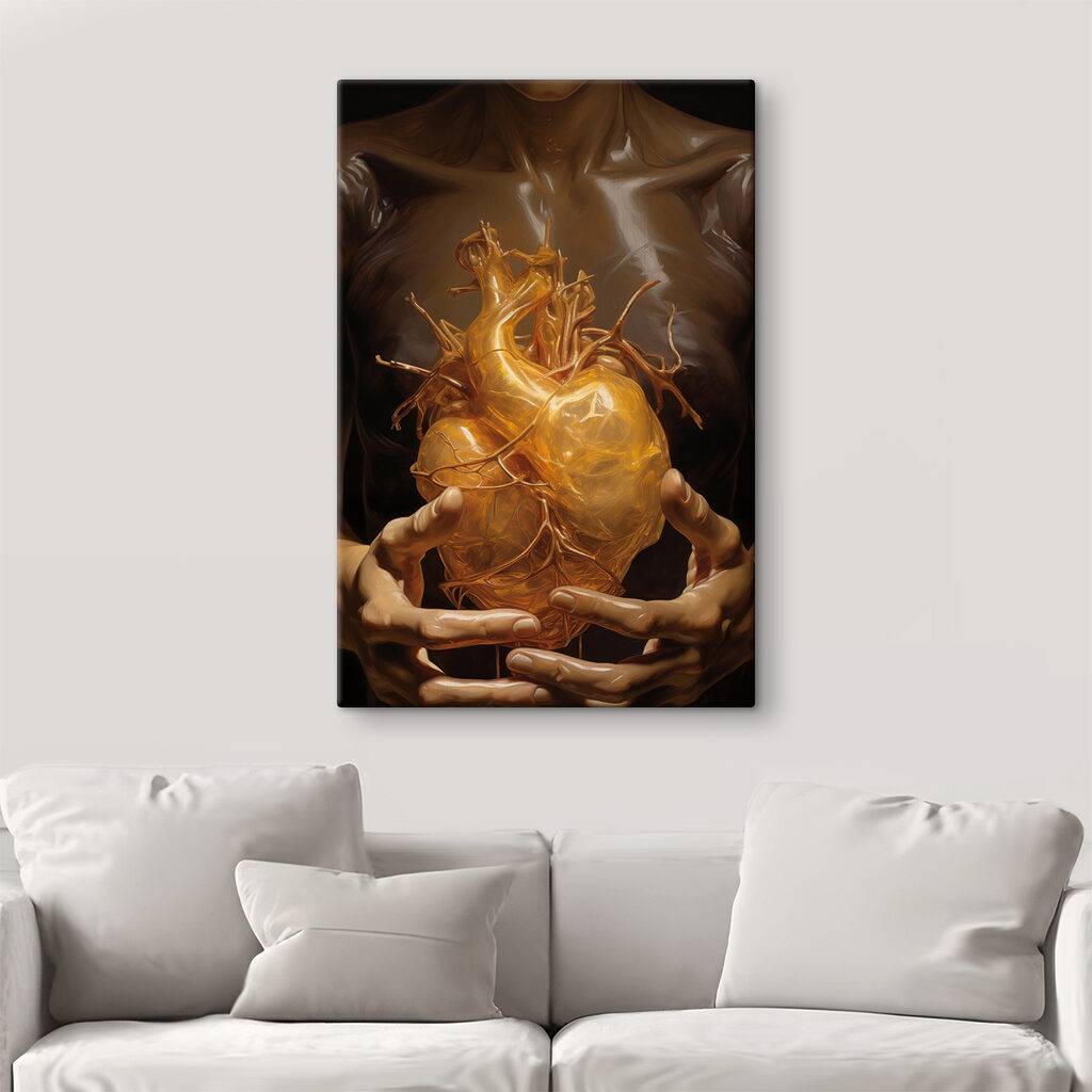 Handen rond lichtend hart — interieur 2