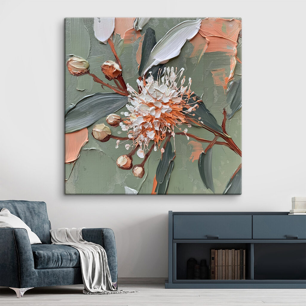 Bloem in grove penseelstreken — interieur 1
