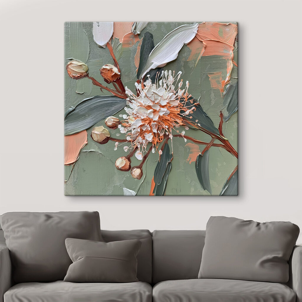 Bloem in grove penseelstreken — interieur 2