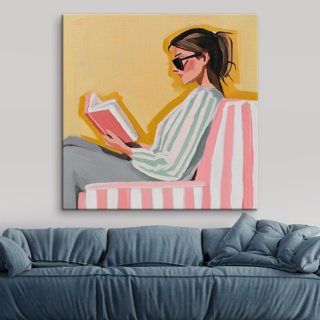 Lezen in roze strepen — interieur 1
