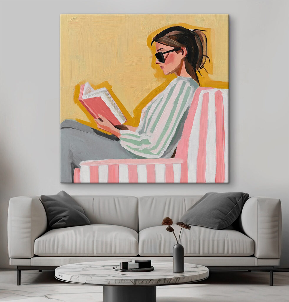 Lezen in roze strepen — interieur 2