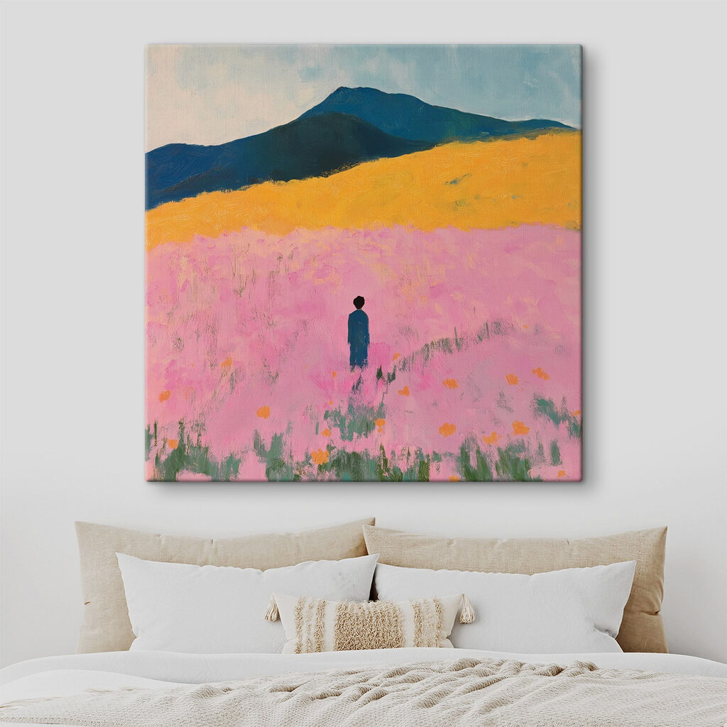Alleen in roze veld — interieur 2