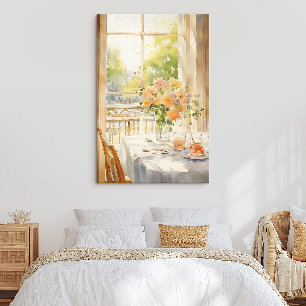 Gedekte tafel in raamlicht — interieur 2
