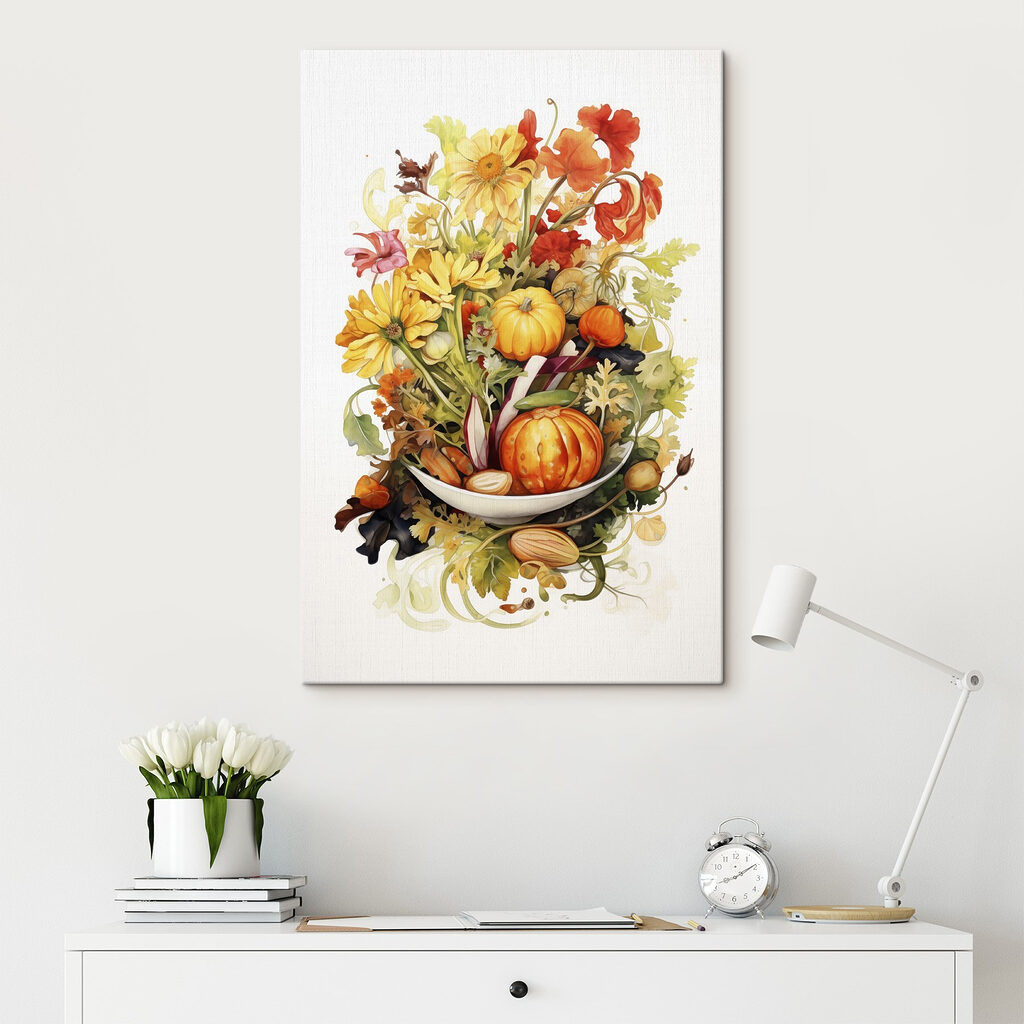 Groenteboeket in warme aquarel — interieur 2