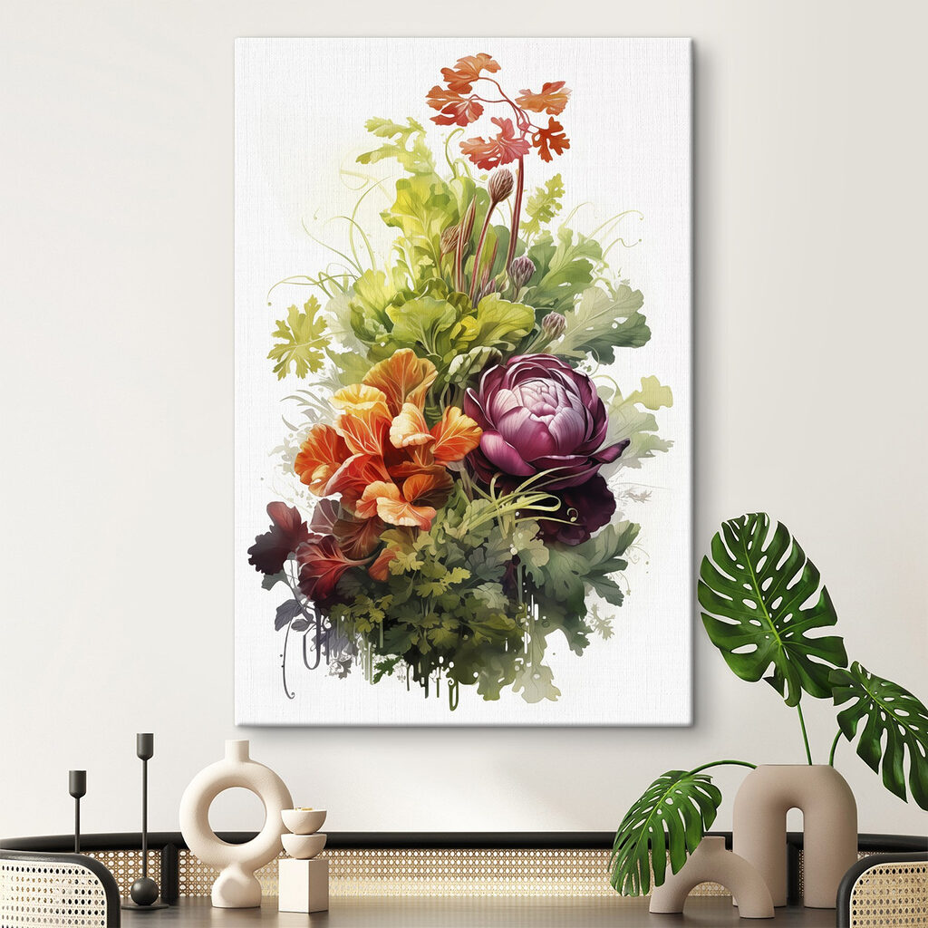 Rodekool tussen bloeiende groenten — interieur 1