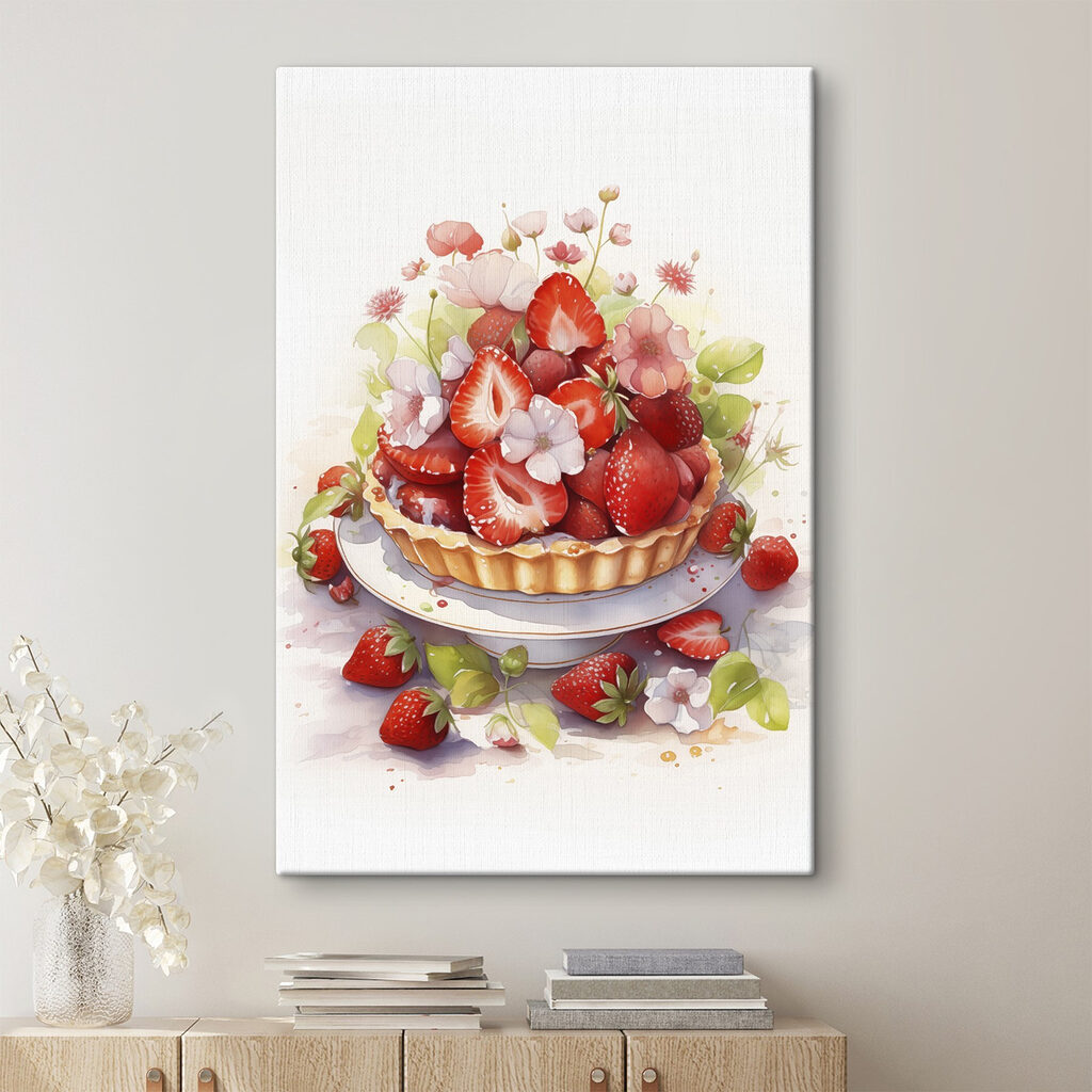 Aardbeientaart tussen roze bloesem — interieur 1