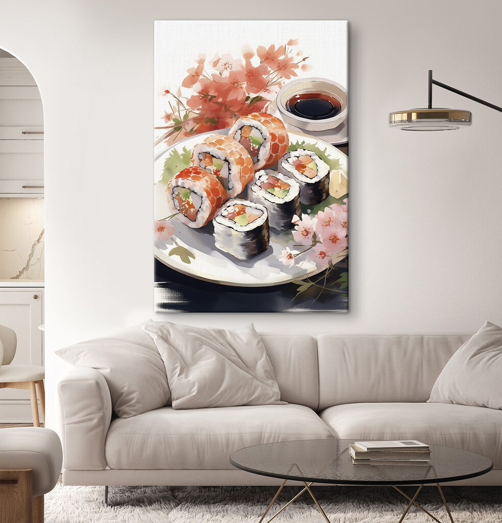 Sushi naast een herfsttak — interieur 2