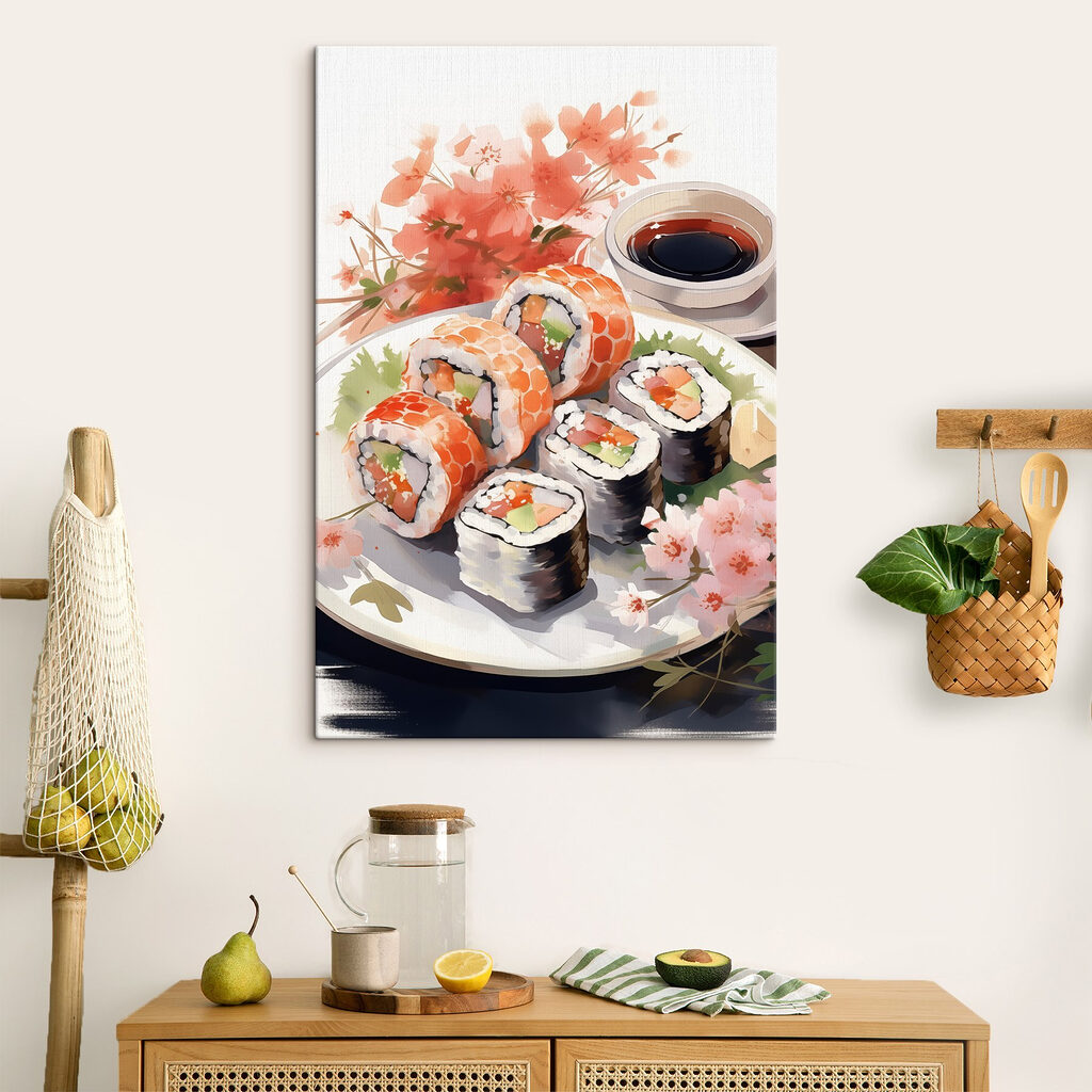 Sushi naast een herfsttak — interieur 1