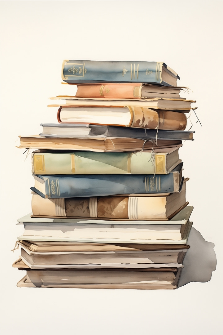 Een stapel oude boeken — volledig ontwerp