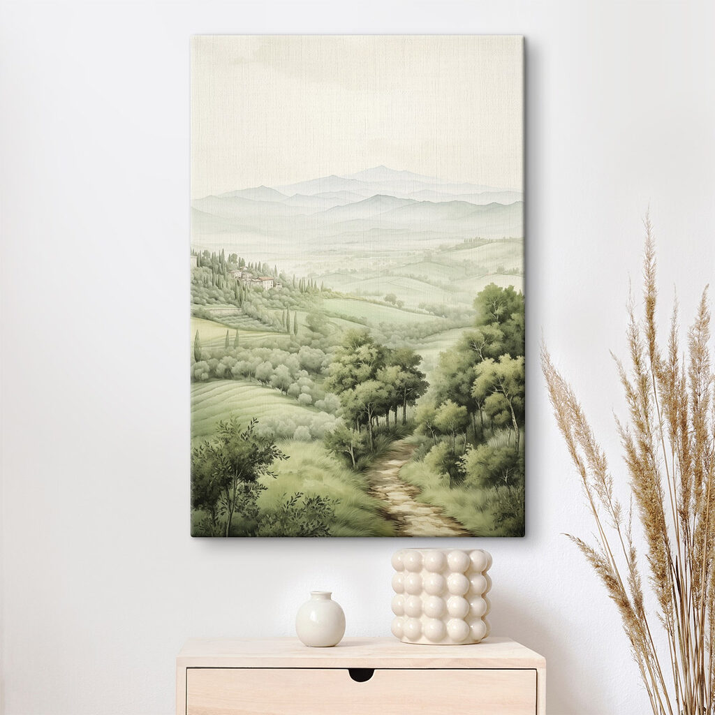 Slingerpad door groene heuvels — interieur 2