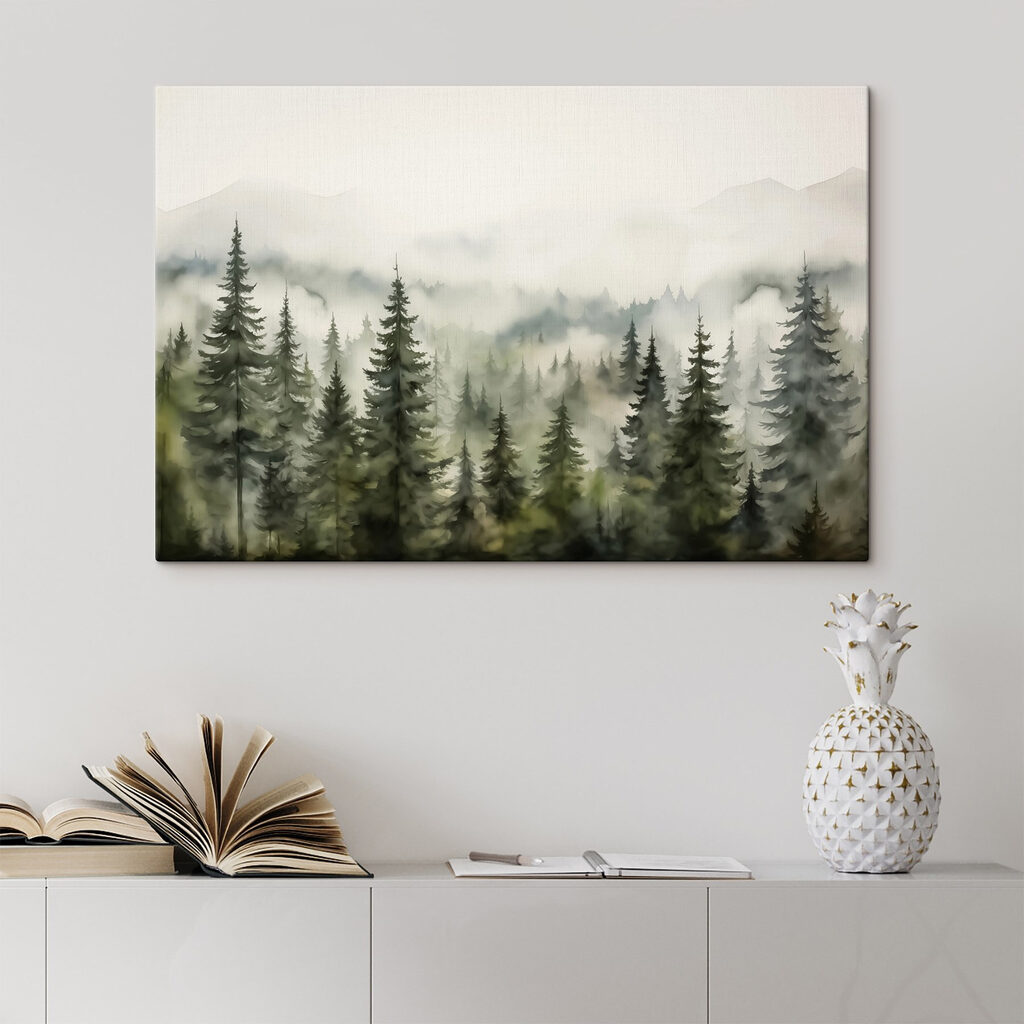Dennen in groene nevel — interieur 1
