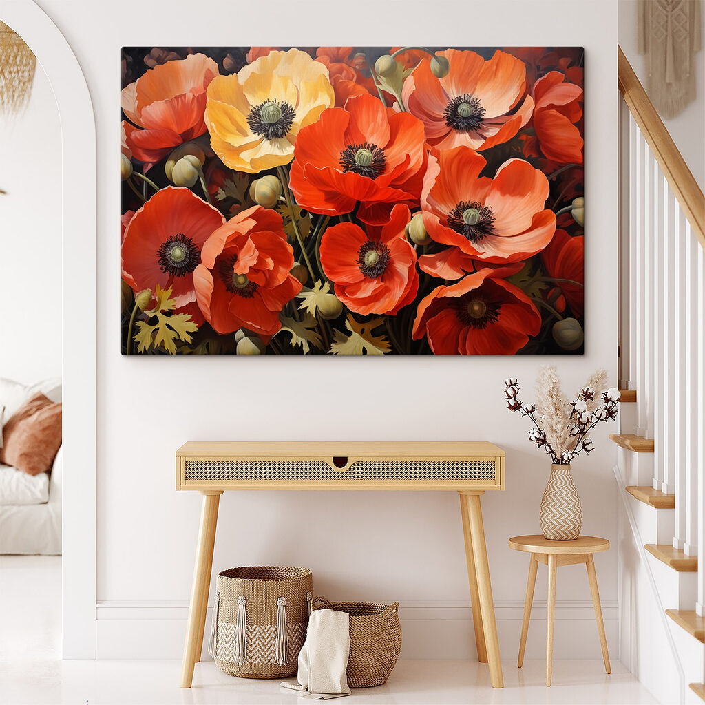 Klaprozen in warme tinten — interieur 1