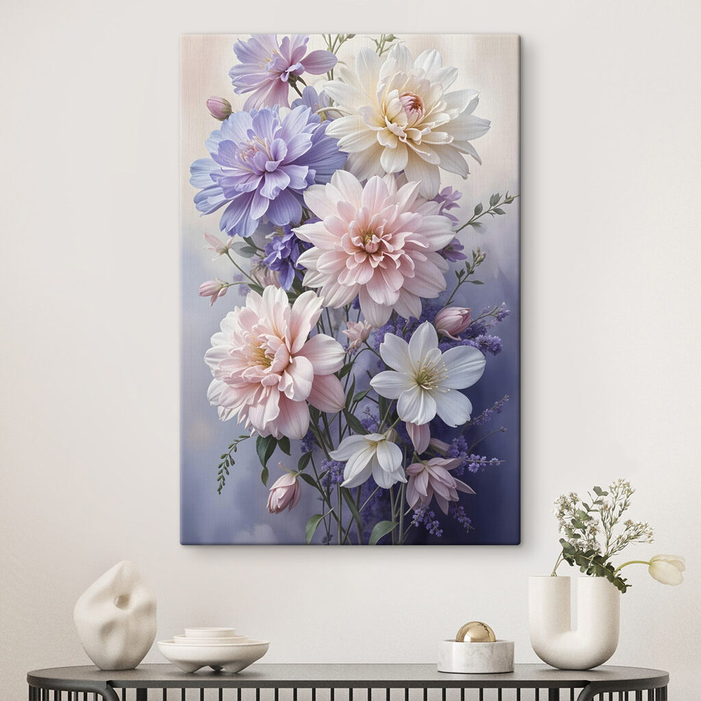 Dahlia’s in bleke pasteltinten — interieur 2