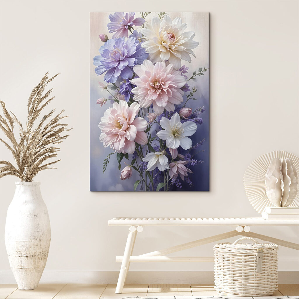 Dahlia’s in bleke pasteltinten — interieur 1
