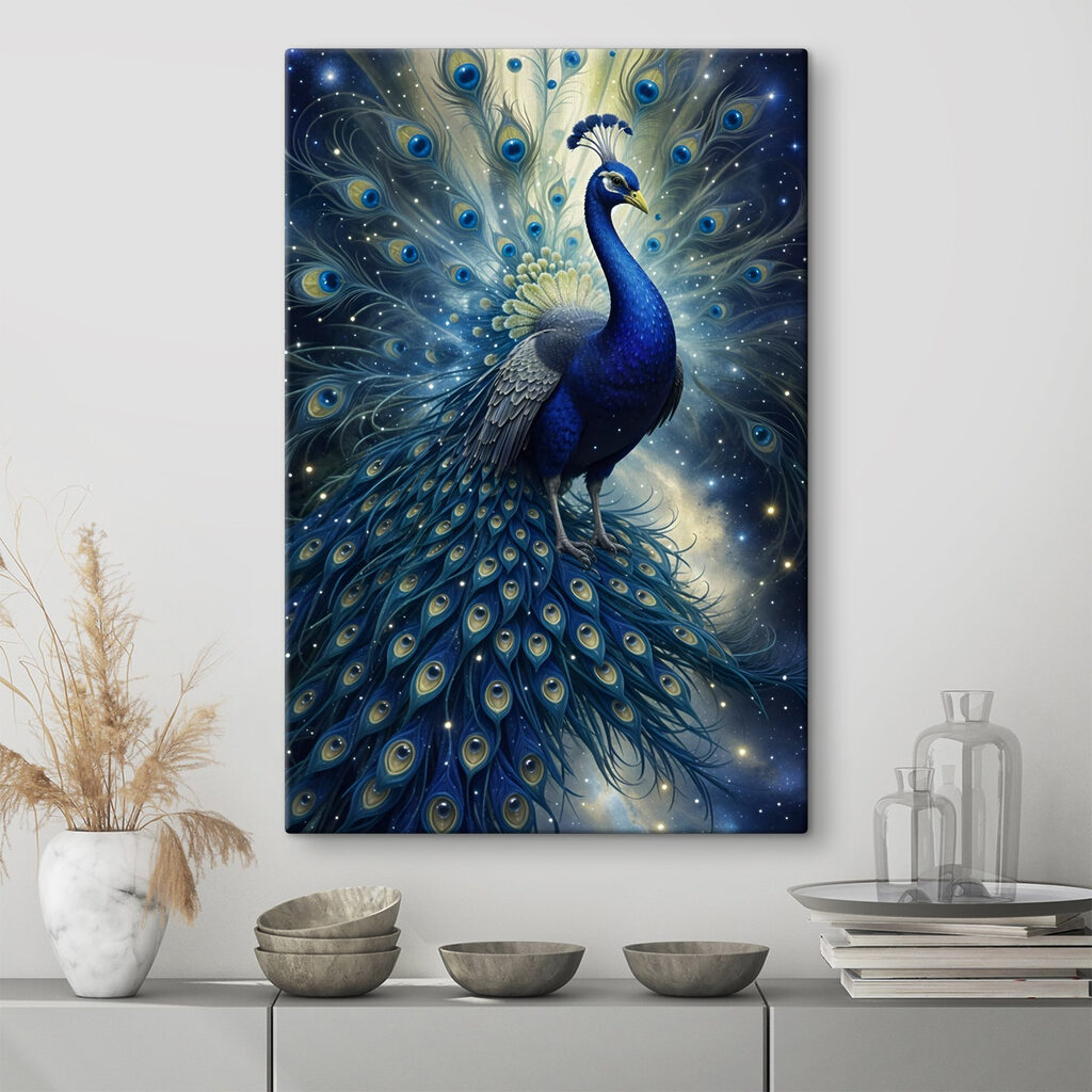 Majestueuze pauw in kosmische pracht — interieur 1