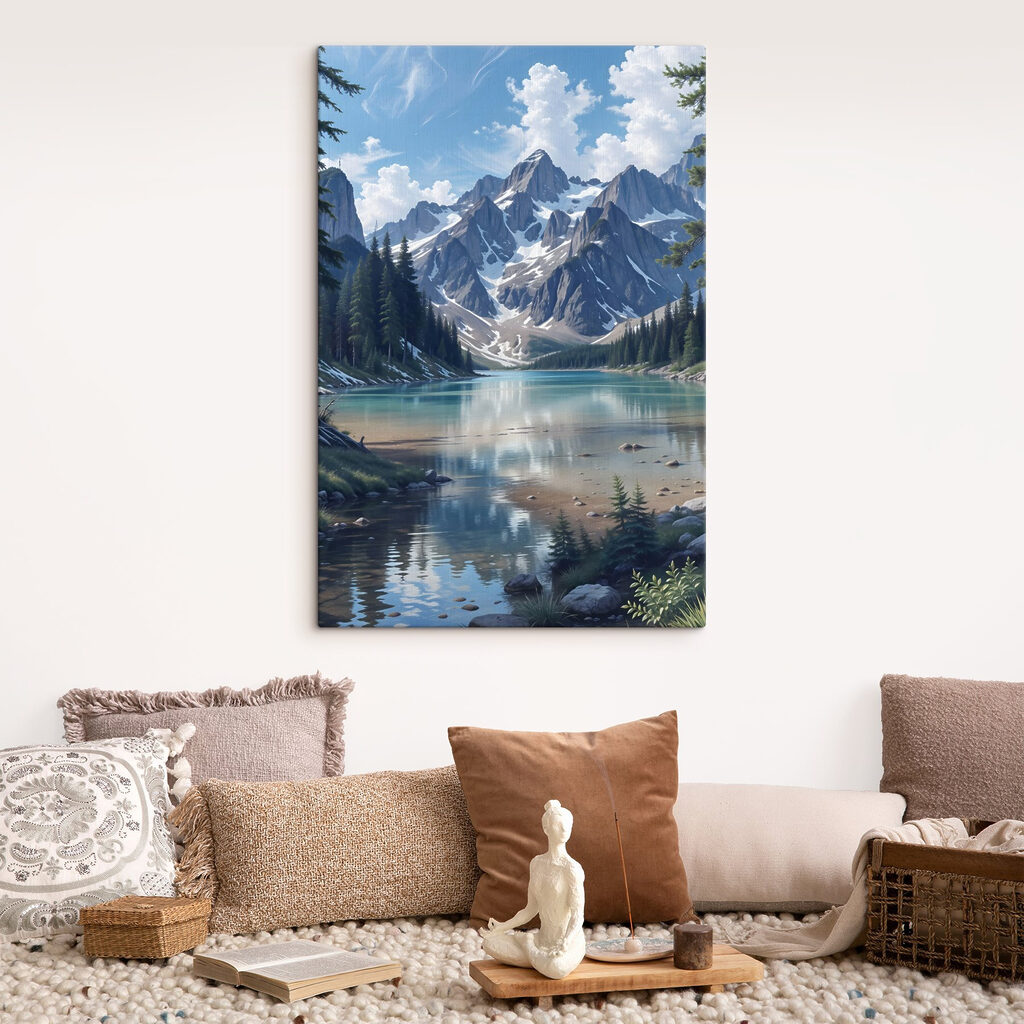 Bergtop boven spiegelend water — interieur 2