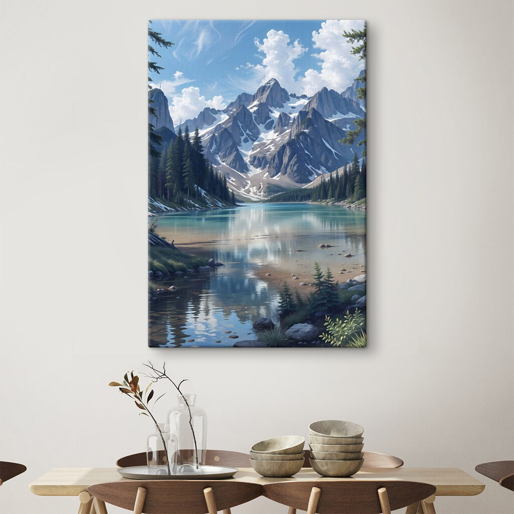 Bergtop boven spiegelend water — interieur 1