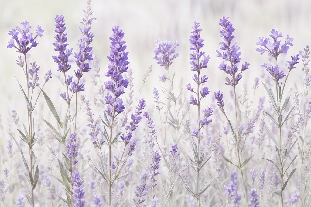 Lavendel in bleke waterverf — volledig ontwerp
