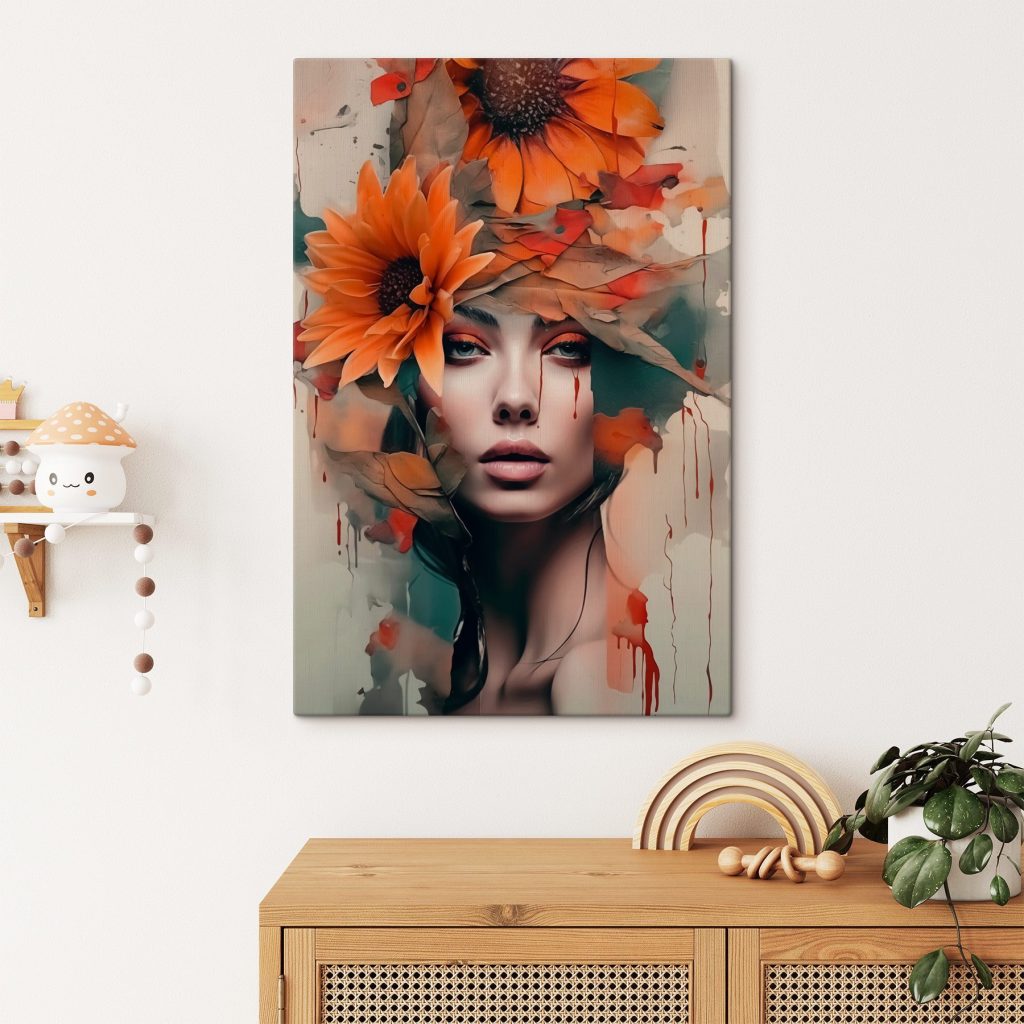 Herfstbloemen boven haar blik — interieur 1