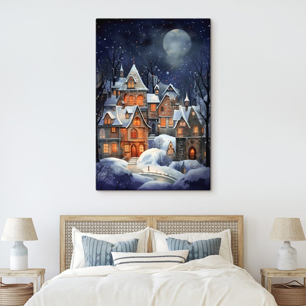 Winterdorp onder volle maan — interieur 1