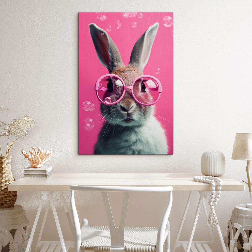 Konijn met roze bril — interieur 2