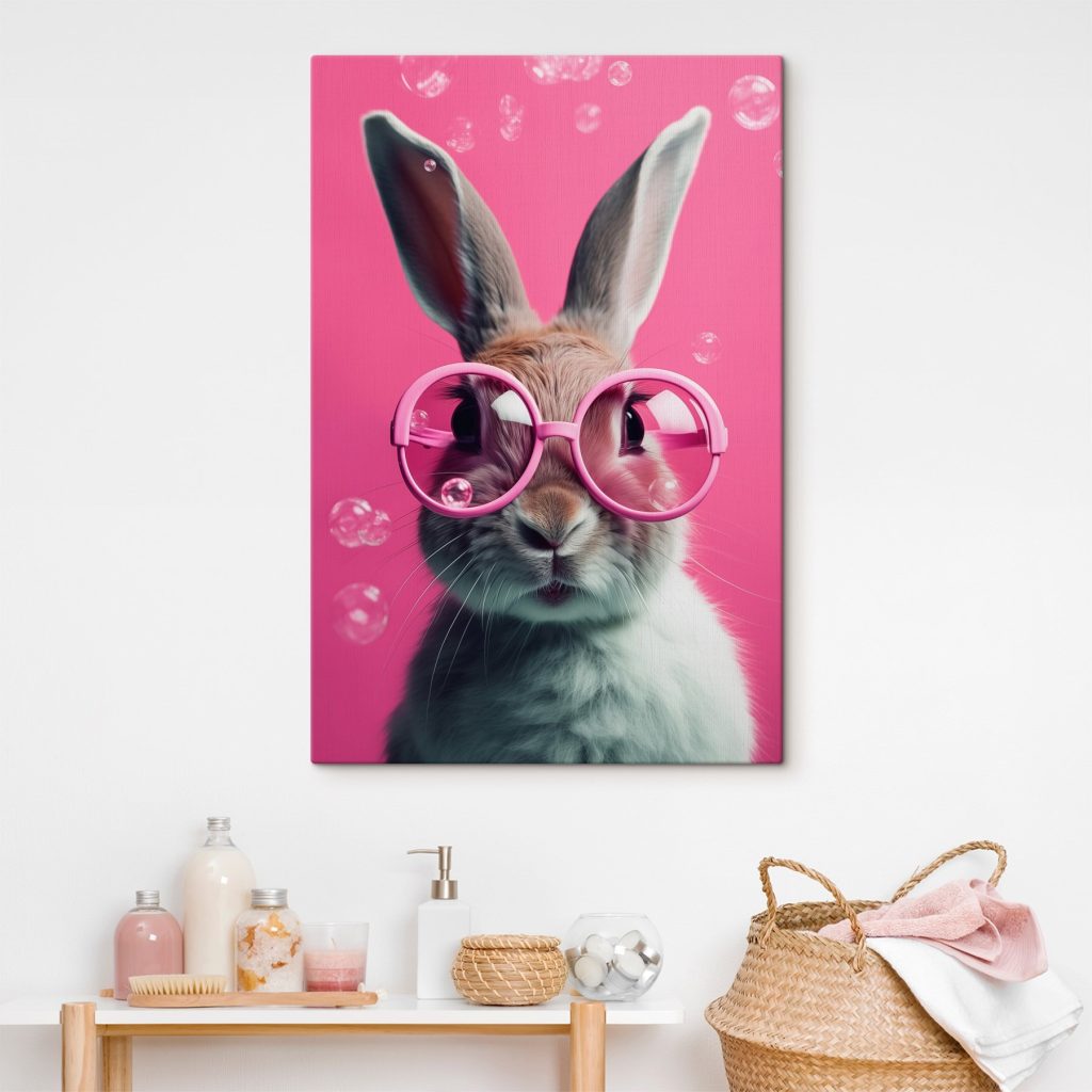 Konijn met roze bril — interieur 1