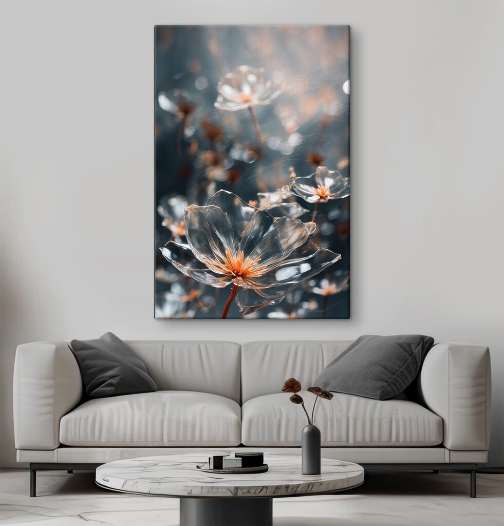 Bloemen met heldere druppelranden — interieur 3