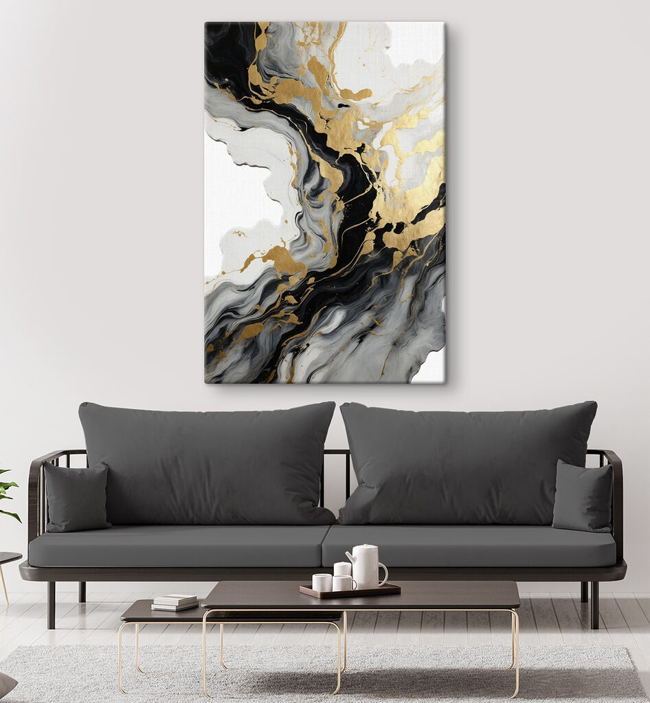 Goudkleurige aders door zwartwit — interieur 2