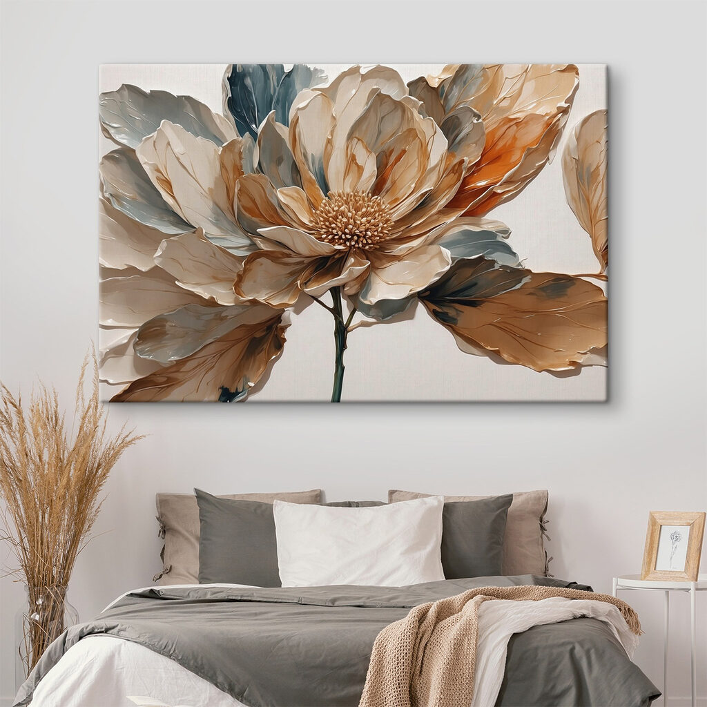 Bloem in warme aardetinten — interieur 1