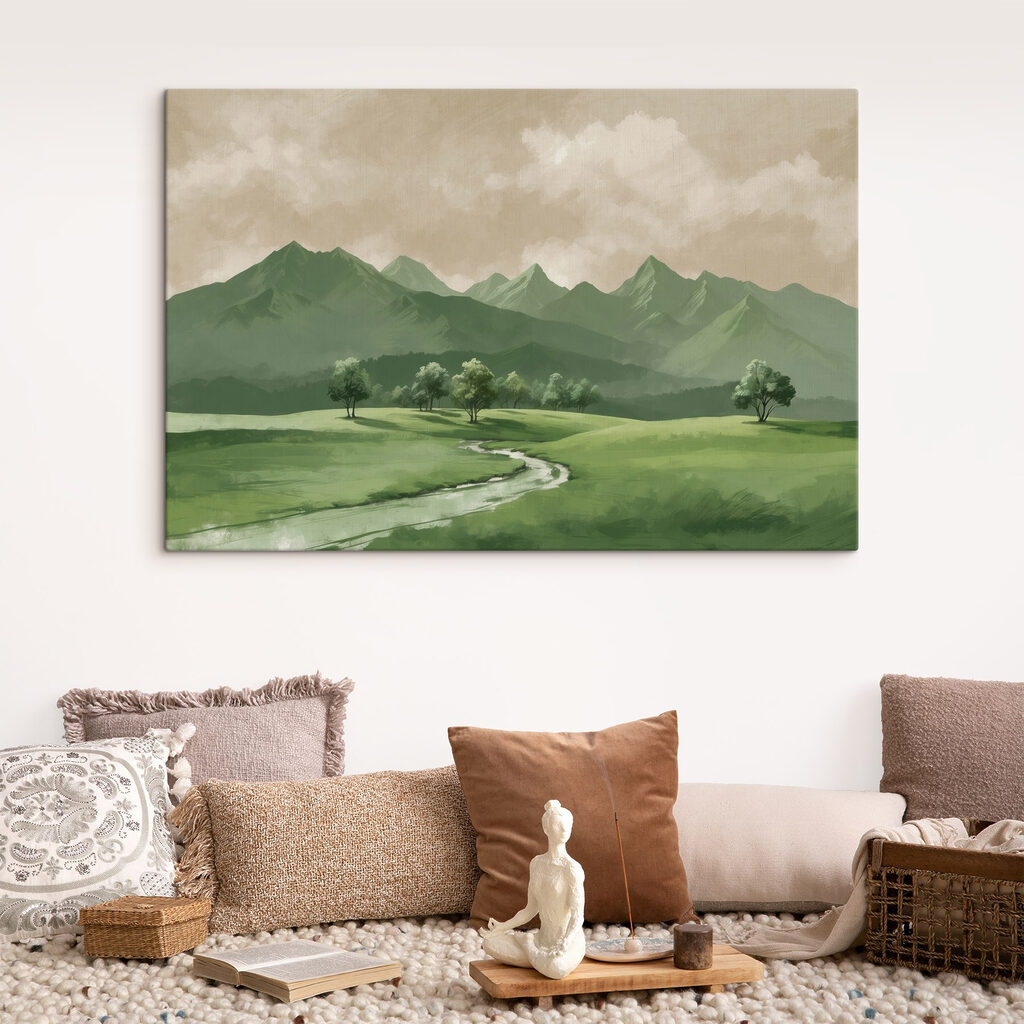 Beek door groen bergdal — interieur 4