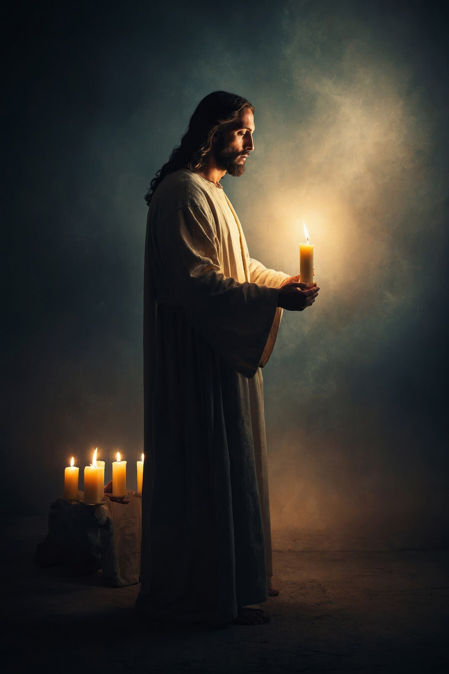 Jezus houdt een kaars — volledig ontwerp