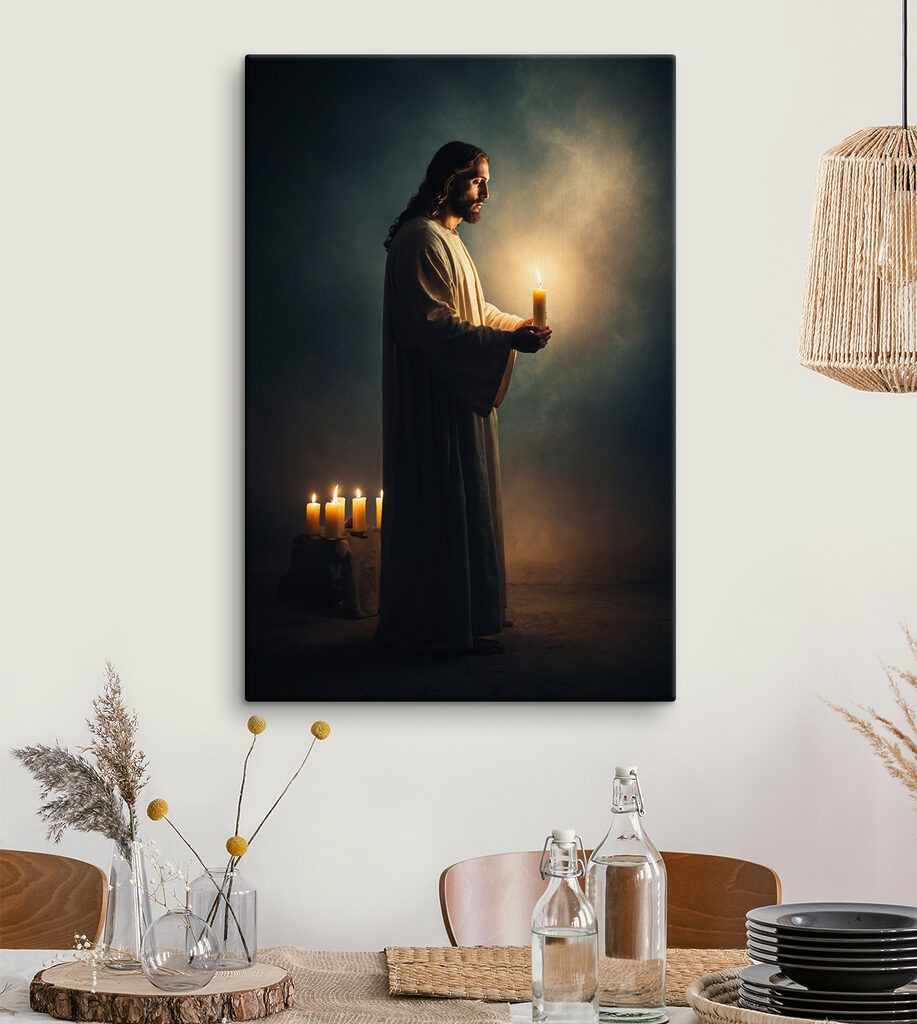 Jezus houdt een kaars — interieur 1