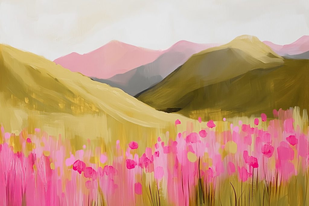 Roze bloei voor hellingen — volledig ontwerp
