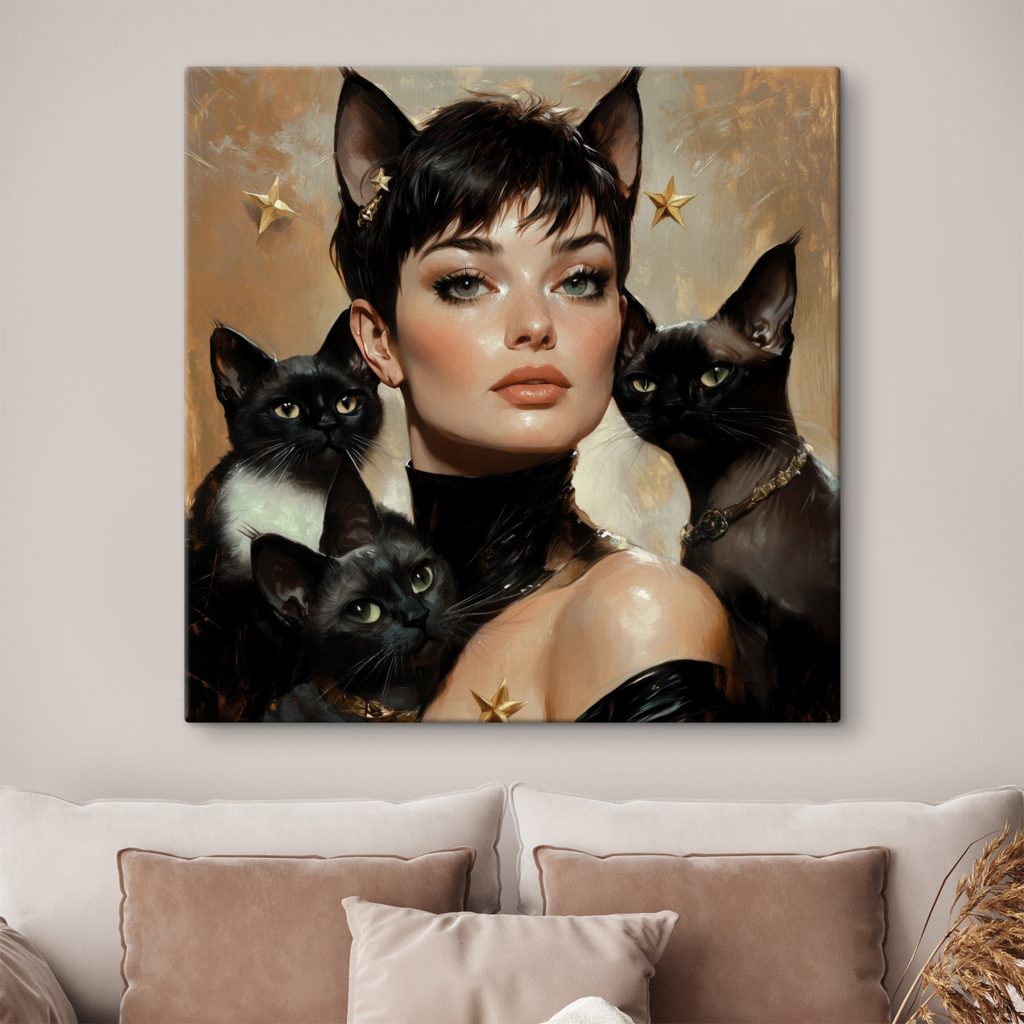 Portret met zwarte katten — interieur 1