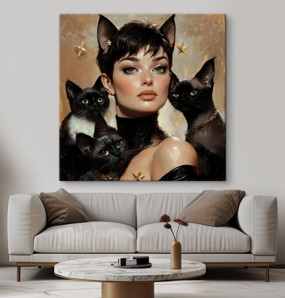 Portret met zwarte katten — interieur 2