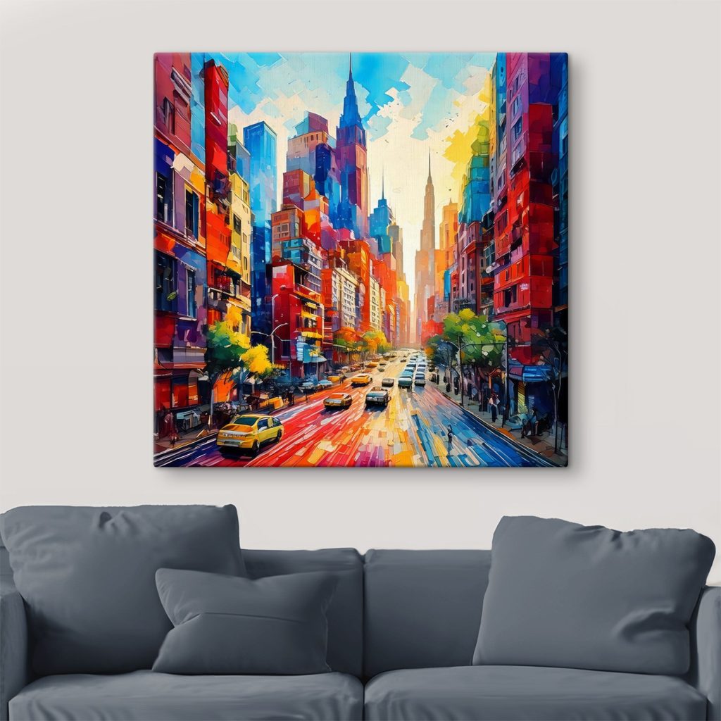 Een stadsstraat vol kleur — interieur 1