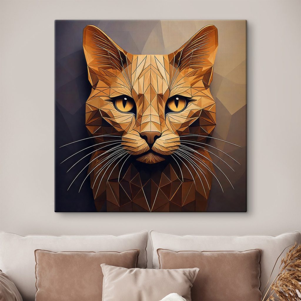 Kattenkop in gouden facetten — interieur 1