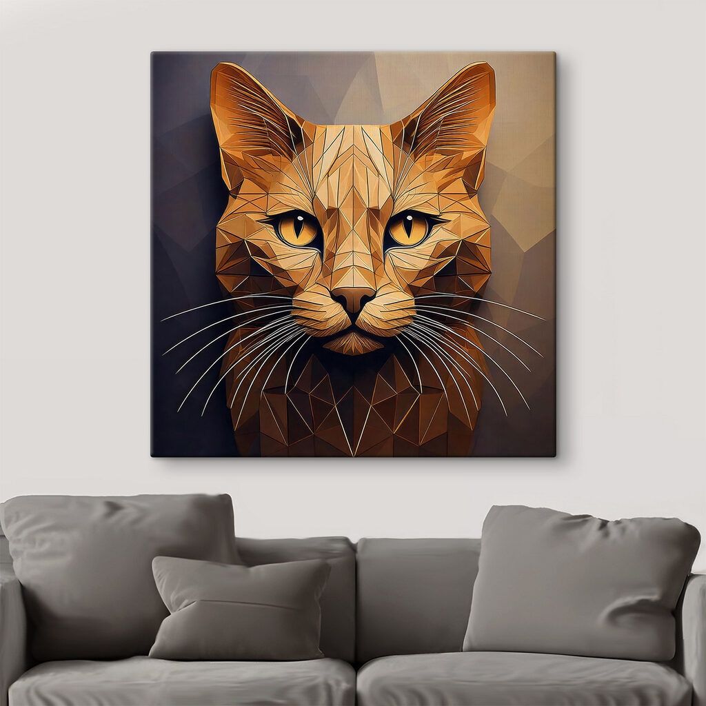 Kattenkop in gouden facetten — interieur 3