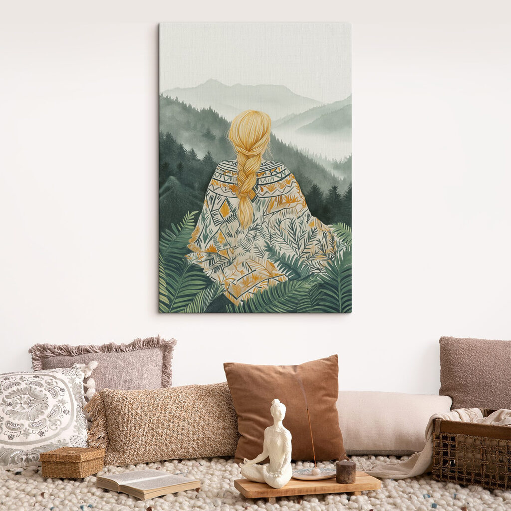 Vlecht boven groene bergen — interieur 2