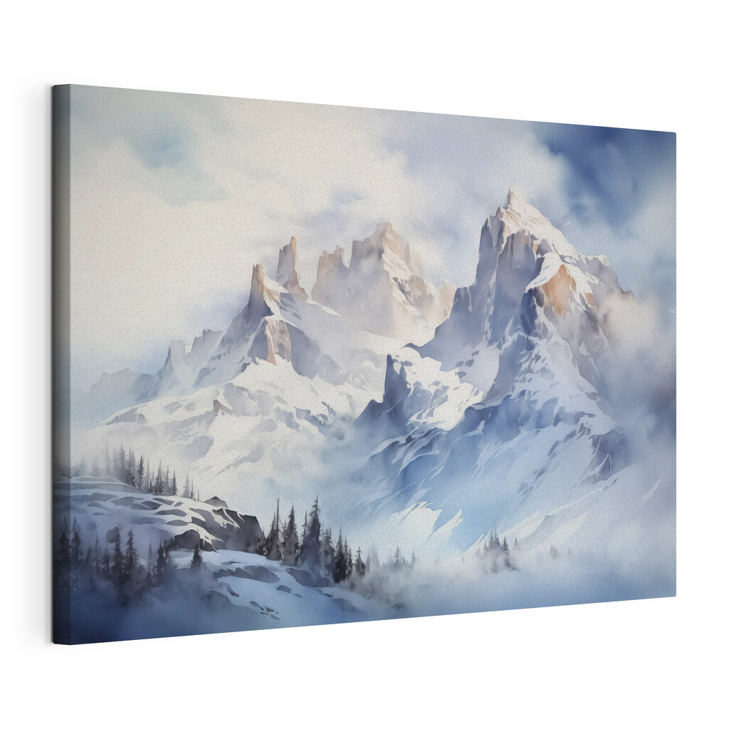 Sneeuwpieken onder bleke wolken — productweergave