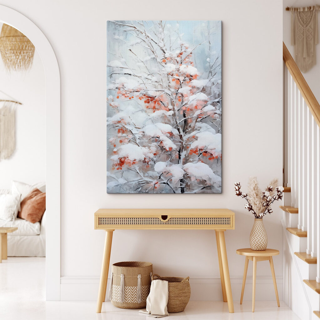 Sneeuw op roestkleurige blaadjes — interieur 2