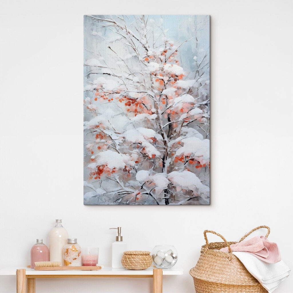 Sneeuw op roestkleurige blaadjes — interieur 1