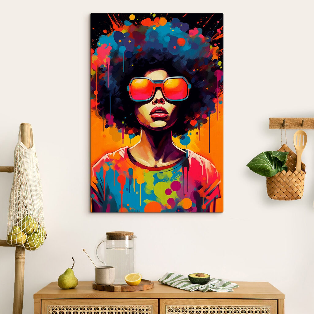 Afroportret vol felle verf — interieur 2