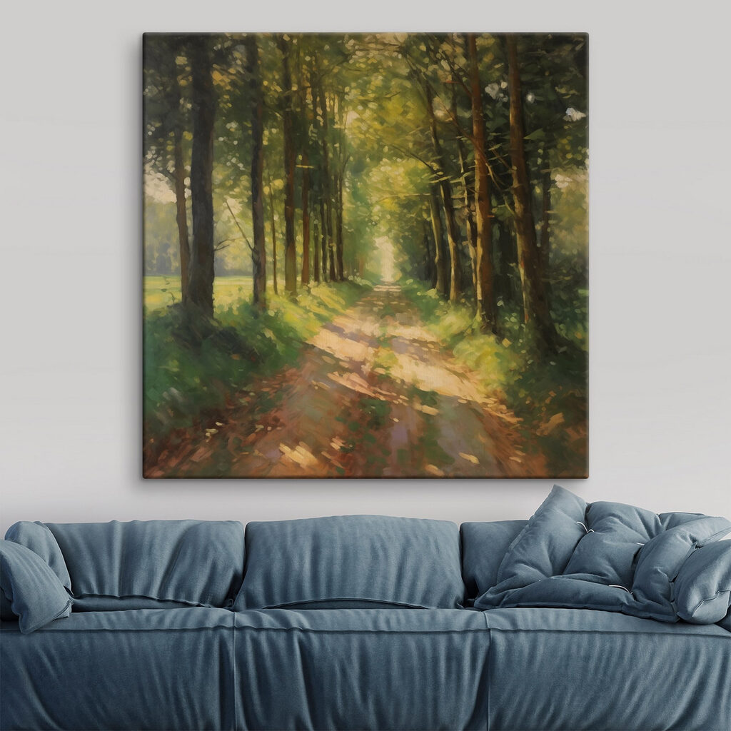 Zandpad door zonnig bos — interieur 5