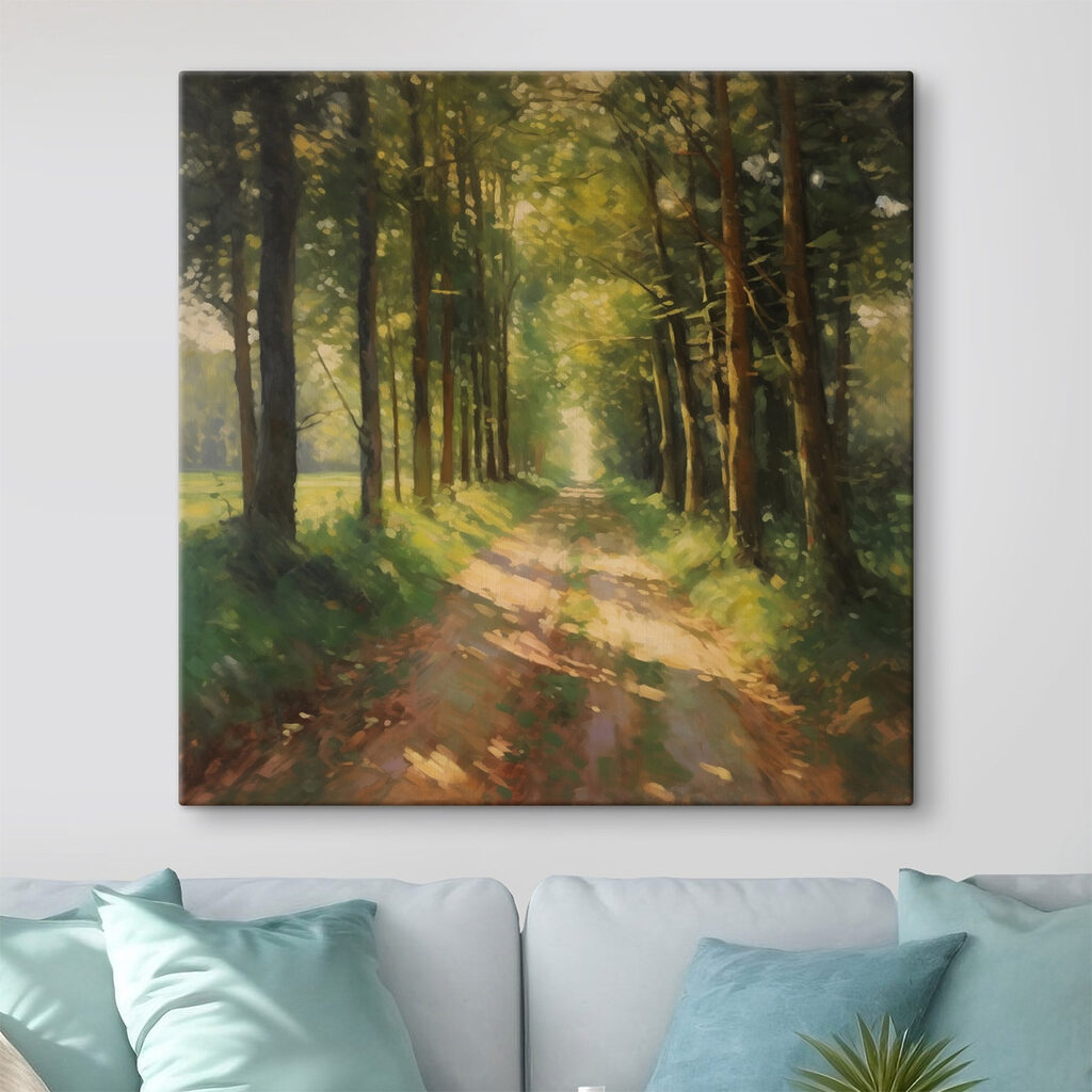 Zandpad door zonnig bos — interieur 2