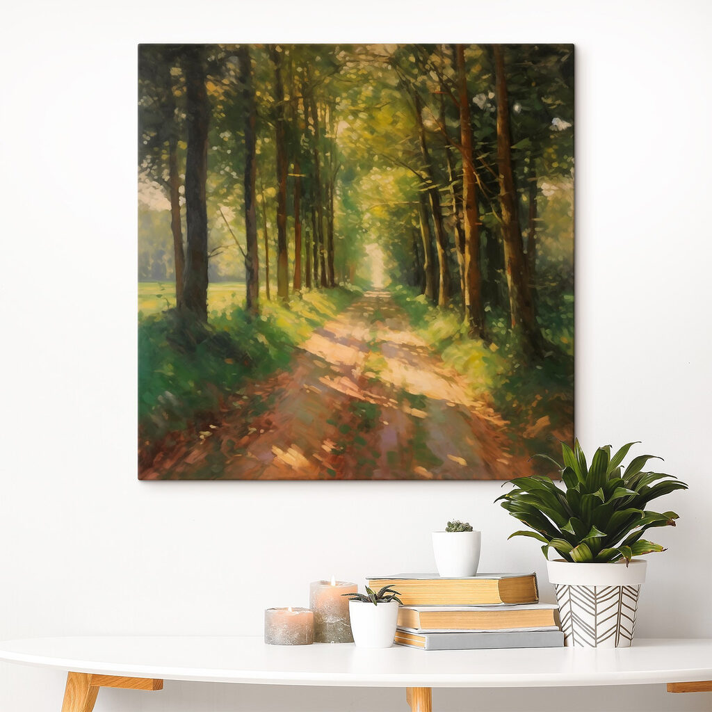 Zandpad door zonnig bos — interieur 4