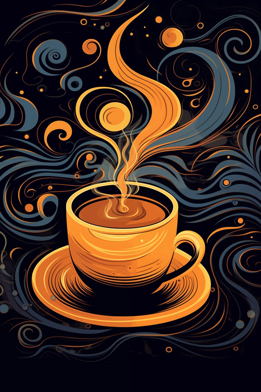 Een kopje vol koffiewervels — volledig ontwerp