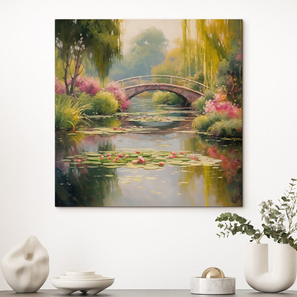 Brug over een waterlelietuin — interieur 4